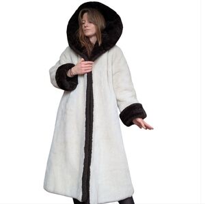 Vintage Princetons O'llegro 1960s Fur Coat Brown & Cream Penny Lane Mob Wife